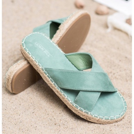 SHELOVET Pantoufles confortables en daim vert 3