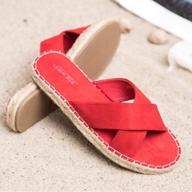 SHELOVET Pantoufles confortables en daim rouge 4