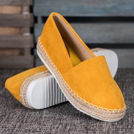 Small Swan Espadrilles En Daim Jaune 4