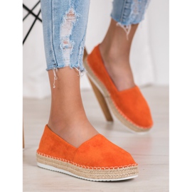 Small Swan Espadrilles En Daim Orange 1