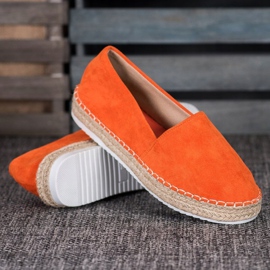 Small Swan Espadrilles En Daim Orange 3