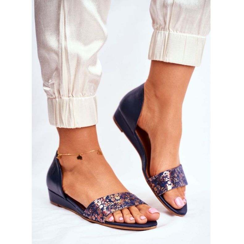 Sandales Femme Maciejka Cuir Bleu Marine 1971 Nomara 1