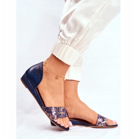 Sandales Femme Maciejka Cuir Bleu Marine 1971 Nomara 2