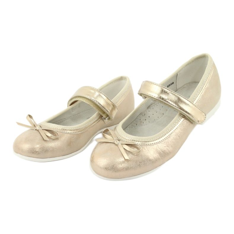 American Club GC02 ballerines dorées à nœud beige d'or 3