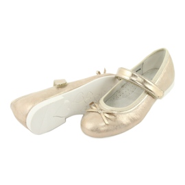 American Club GC02 ballerines dorées à nœud beige d'or 4