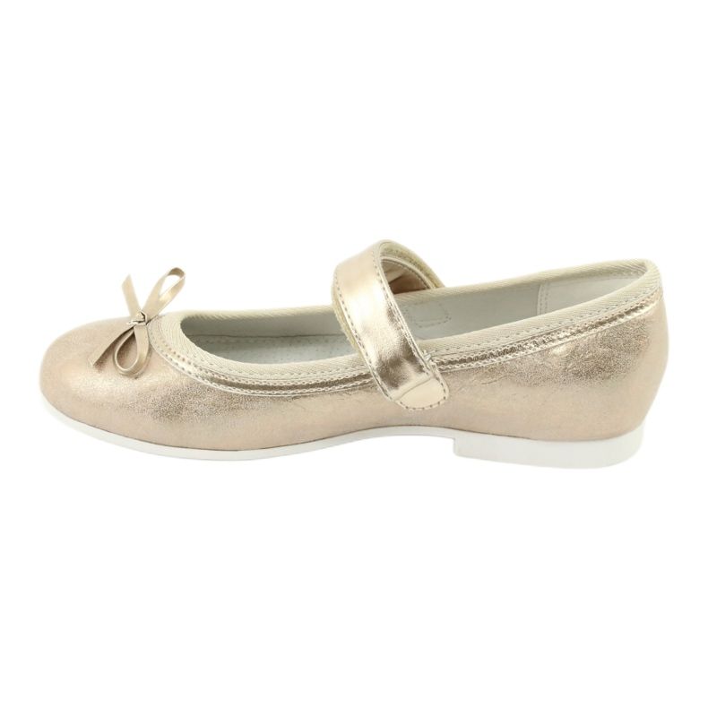 American Club GC02 ballerines dorées à nœud beige 2
