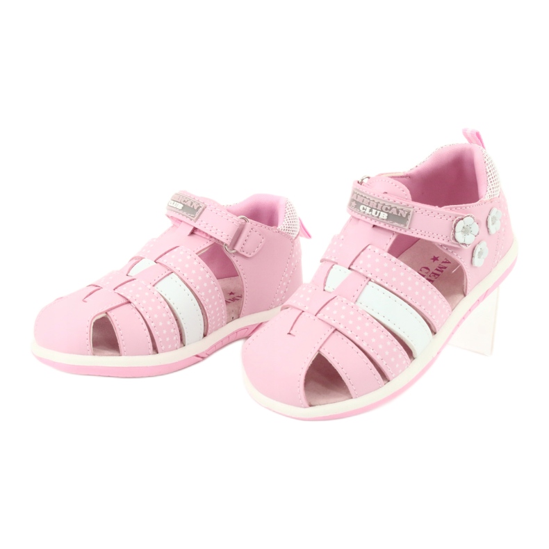 Sandales fille American Club DR16 / 20 blanche rose 3