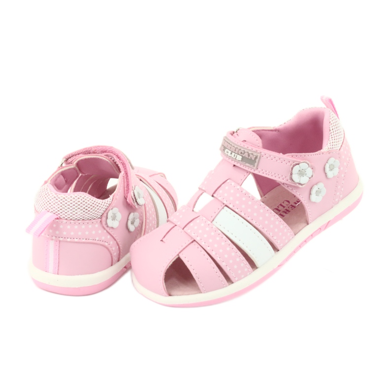 Sandales fille American Club DR16 / 20 blanc rose 4