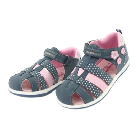 Sandales fille American Club DR16 / 20 blanc bleu marine rose 3