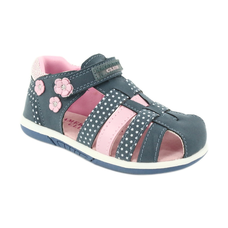 Sandales fille American Club DR16 / 20 blanc bleu marine rose 1