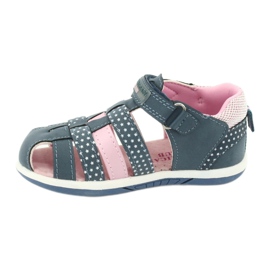 Sandales fille American Club DR16 / 20 blanche bleu marin rose 2