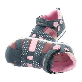 Sandales fille American Club DR16 / 20 blanche bleu marin rose 5
