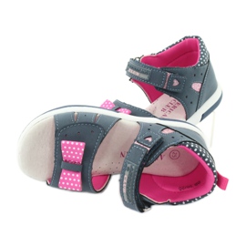 American Club Sandales fille à nœud American DR20/20, bleu marine et rose 4