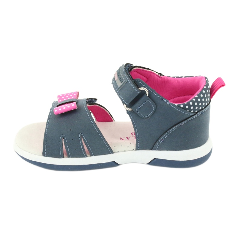 American Club Sandales fille à nœud American DR20/20, bleu marine et rose 1