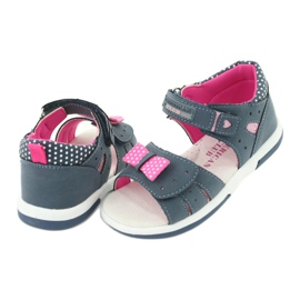 American Club Sandales fille à nœud American DR20/20, bleu marine et rose 3