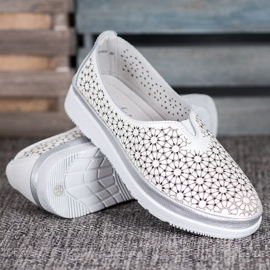 Filippo Slipons En Cuir Avec Un Motif Floral blanche jaune 2