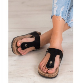Tongs confortables VINCEZA le noir 2
