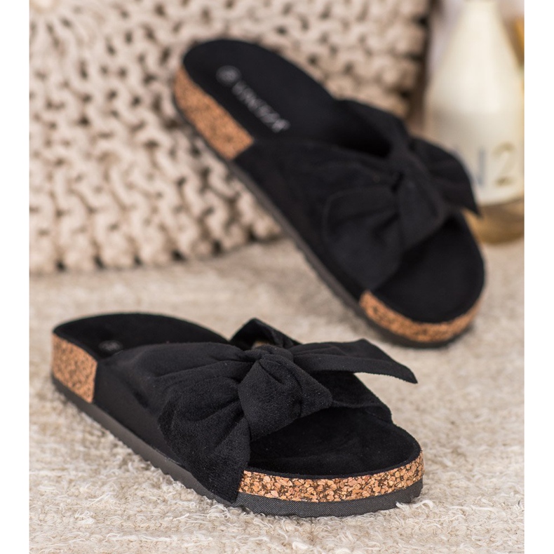 Slippers en daim VINCEZA le noir 1