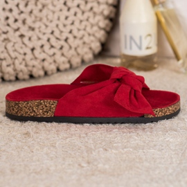 Slippers en daim VINCEZA rouge 3