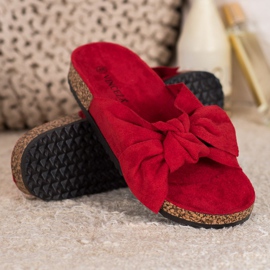 Slippers en daim VINCEZA rouge 4