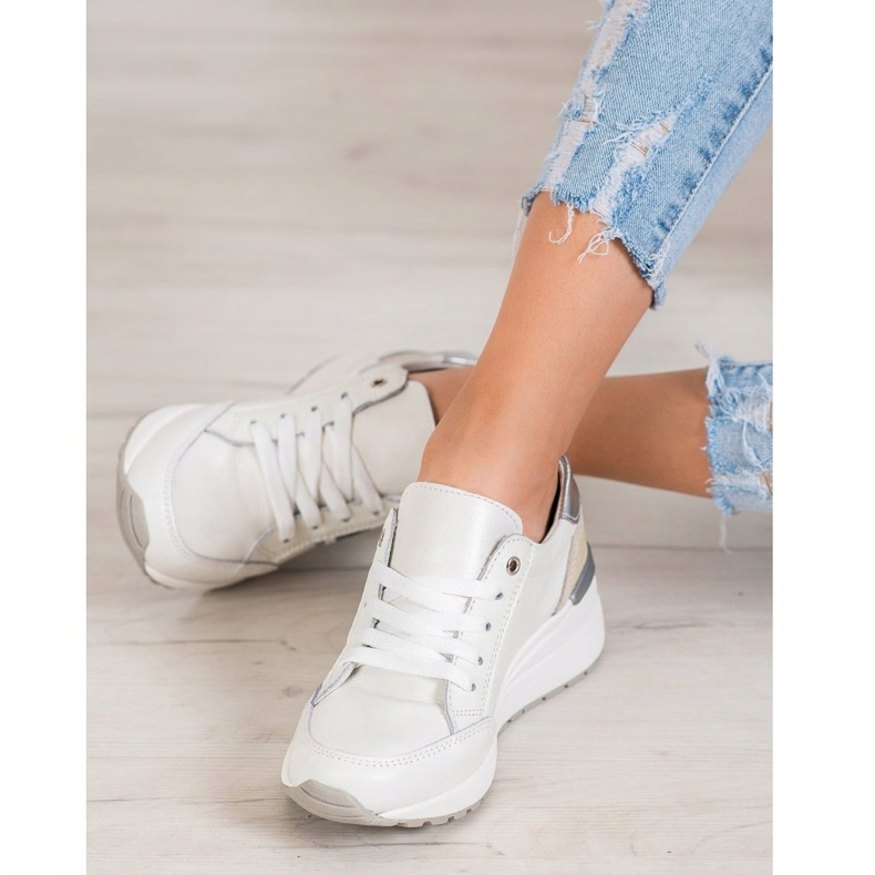 Filippo Chaussures de sport en cuir blanc 1