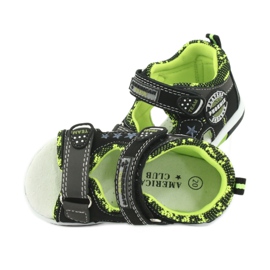 American Club Boys Sandals Insert en cuir DR15 / 20 noir et vert le noir 5