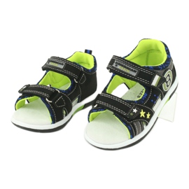 American Club Insert en cuir sandals décoré avec huit et étoiles DR14 / 20 noir et vert 2