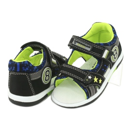 American Club Insert en cuir sandals décoré avec huit et étoiles DR14 / 20 noir et vert le noir 3