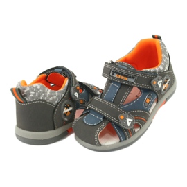 Sandales pour garçons avec velcro American Club DR09 / 20 bleu orange gris 2