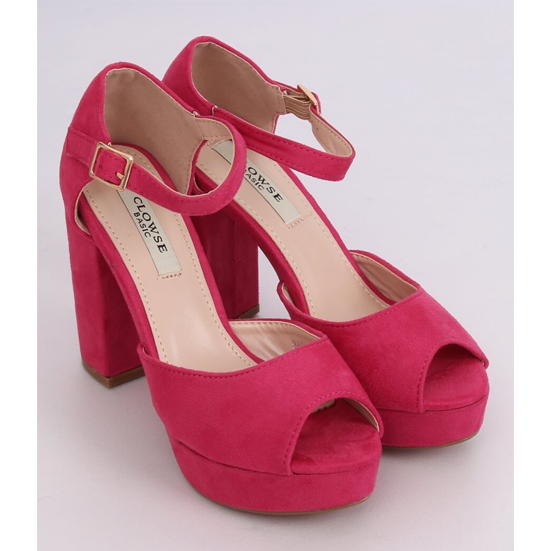 Sandales à talon Fuchsia 9R56 Pêche rose 1