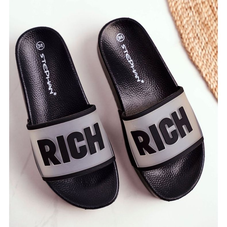 SEA Pantoufles Riches Noires Pour Femmes Sur La Plateforme 1