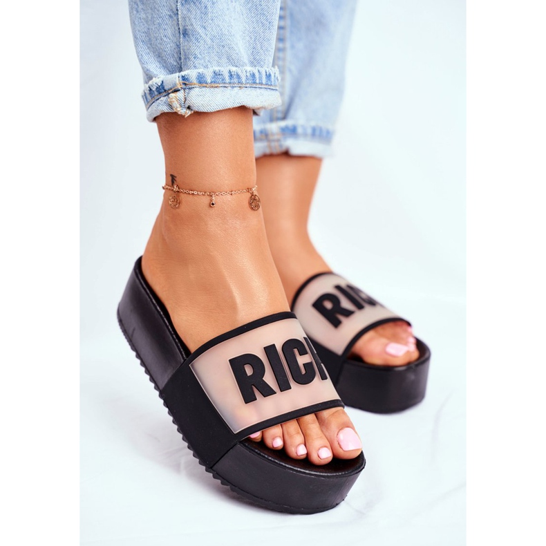 SEA Pantoufles Riches Noires Pour Femmes Sur La Plateforme 2