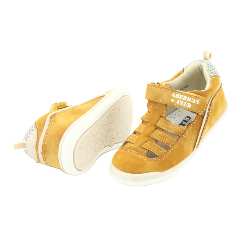 Sandales velcro garçon American Club GC12/20 jaune 4