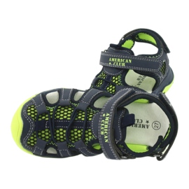 Sandales en cuir American Club XD06/20 bleu marine vert 4