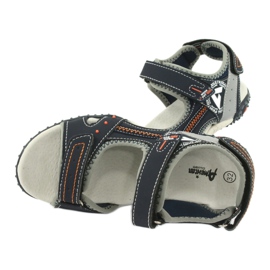 Sandals Sports Sports En cuir insert American Club RL19 / 19 Navy / Gray orange 4