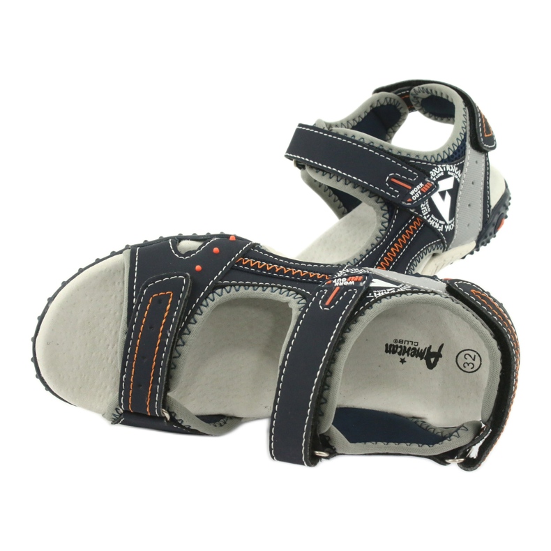 Sandals Sports Sports En cuir insert American Club RL19 / 19 Navy / Gray orange 4