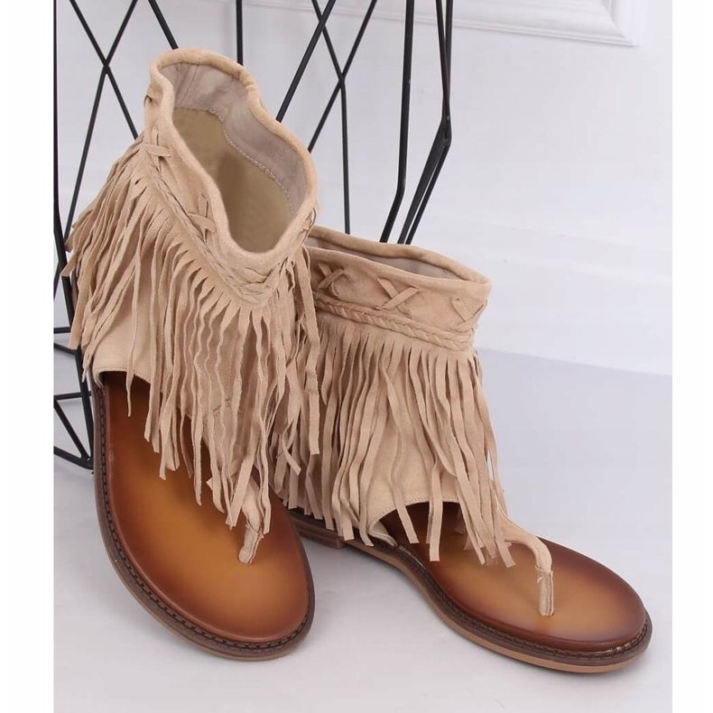 Tongs beiges à tige NS129P Beige 1