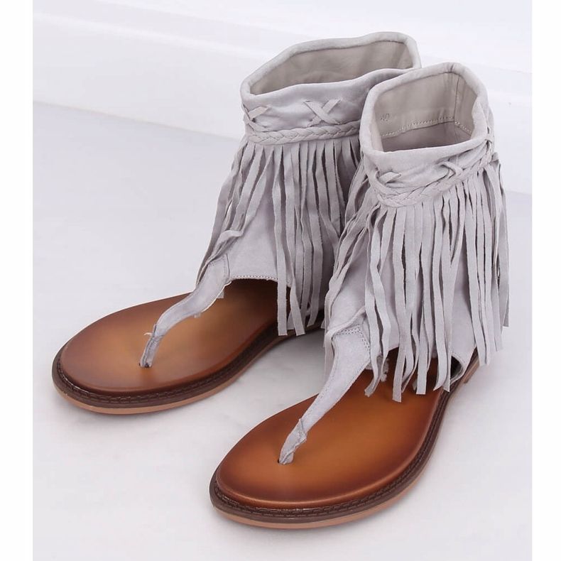 Tongs grises à tige NS129P Gris 1