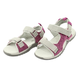 American Club Sandales des filles avec un insert en cuir RL25 / 20 rose / gris 2