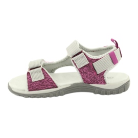 American Club Sandales des filles avec un insert en cuir RL25 / 20 rose / gris 1