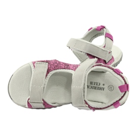 American Club Sandales des filles avec un insert en cuir RL25 / 20 rose / gris 4