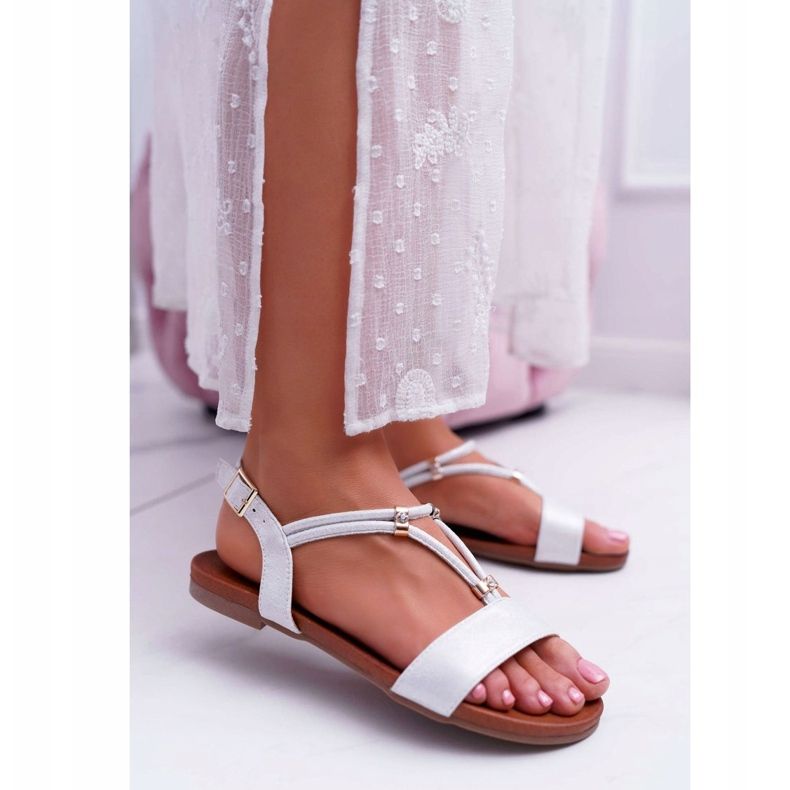 S.Barski Sandales Plates Femme à Lanières et Cubic Zirconia Silver Madeline gris 1 S.Barski Sandales Plates Femme à Lanières et Cubic Zirconia Silver Madeline gris 1