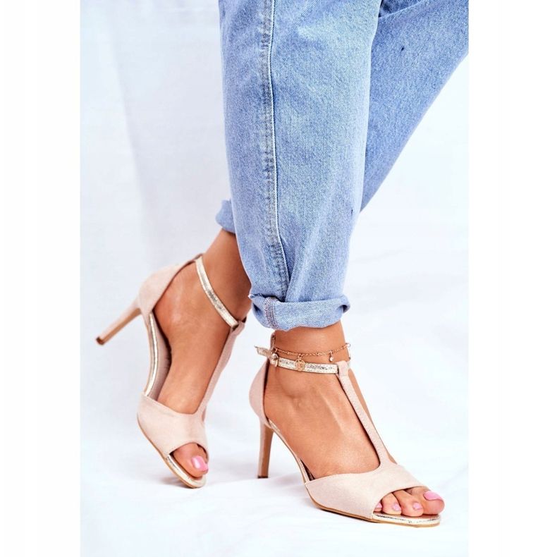 S.Barski Sandales À Talons Hauts Pour Femmes Beige 280-58 Move On Me 1