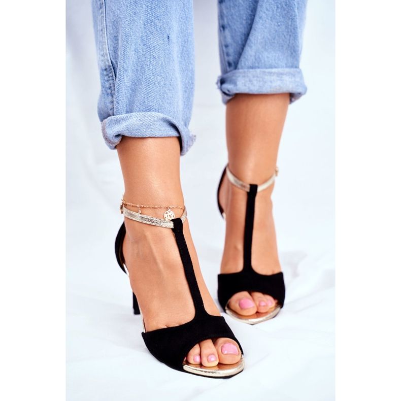 S.Barski Sandales À Talons Hauts Pour Femmes Noir 280-58 Move On Me 2