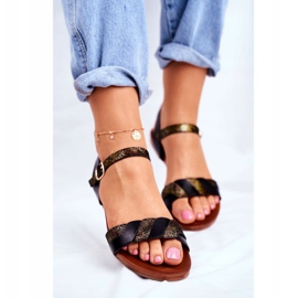 S.Barski Sandales pour femmes Flat Black Summer Vibes le noir 1