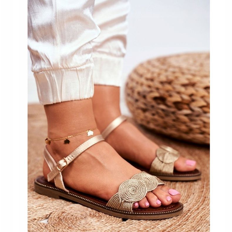 S.Barski Sandales Plates Femme Or Barski Humanity doré 1