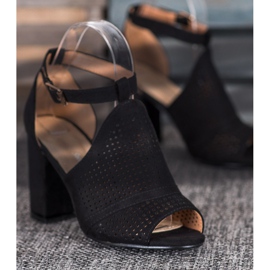 Small Swan Sandales ajourées élégantes noir 2