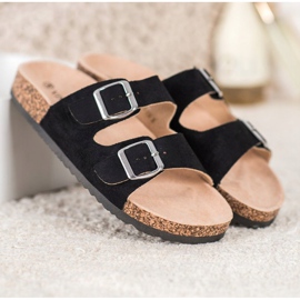 Pantoufles VINCEZA avec boucle noir 2