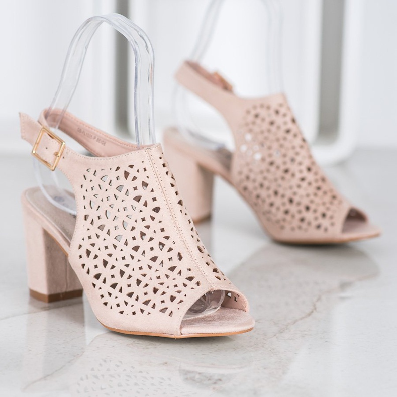 Goodin Sandales Ajourées En Daim brun 2