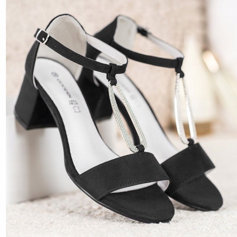 Goodin Sandales élégantes à talons hauts noir 1